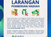 Bank Kalsel Larang Pemberian Hadiah untuk Pimpinan dan Karyawan