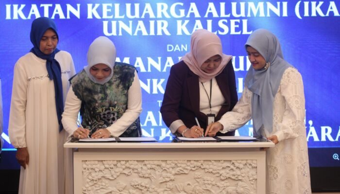 IKA Unair Kalsel Kolaborasi dengan Bank Kalsel dan Amanah Group, Sekaligus Berbagi dengan Anak Panti