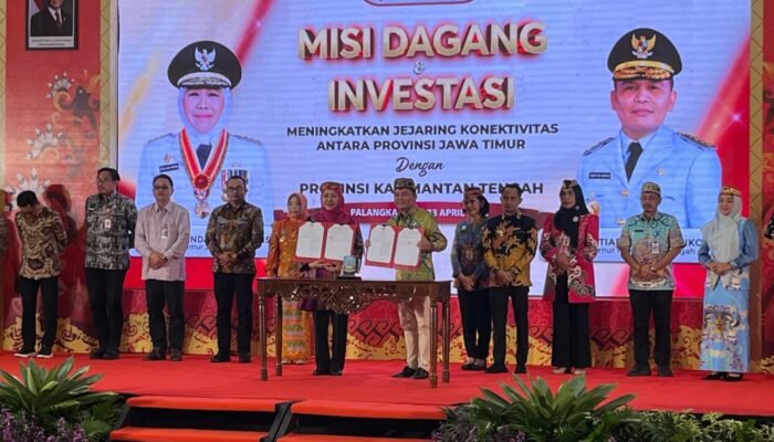 Perkuat Misi Dagang Kalteng-Jatim Kedua Gubernur Tandatangani MoU