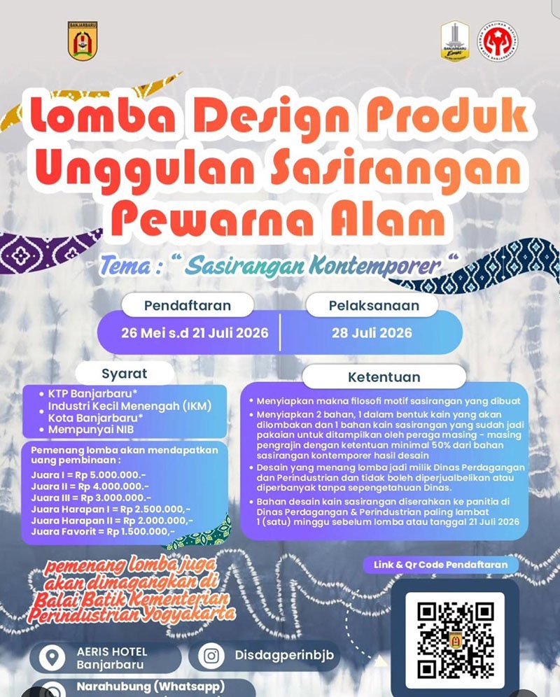 Dorong Inovasi IKM, Banjarbaru Gelar Lomba Desain Sasirangan Pewarna Alam 1 Hal 6 3 kLM BJB 2 13