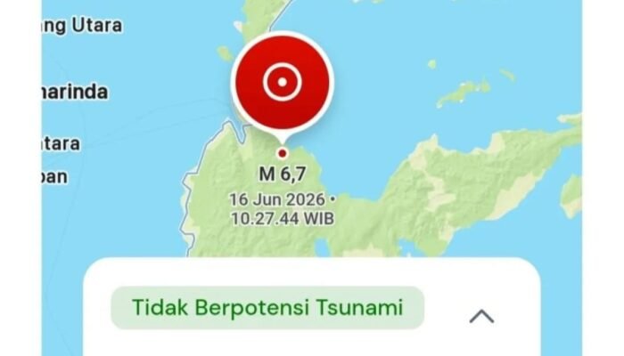 Gempa Tektonik Magnitudo 6,7 Guncang Palu