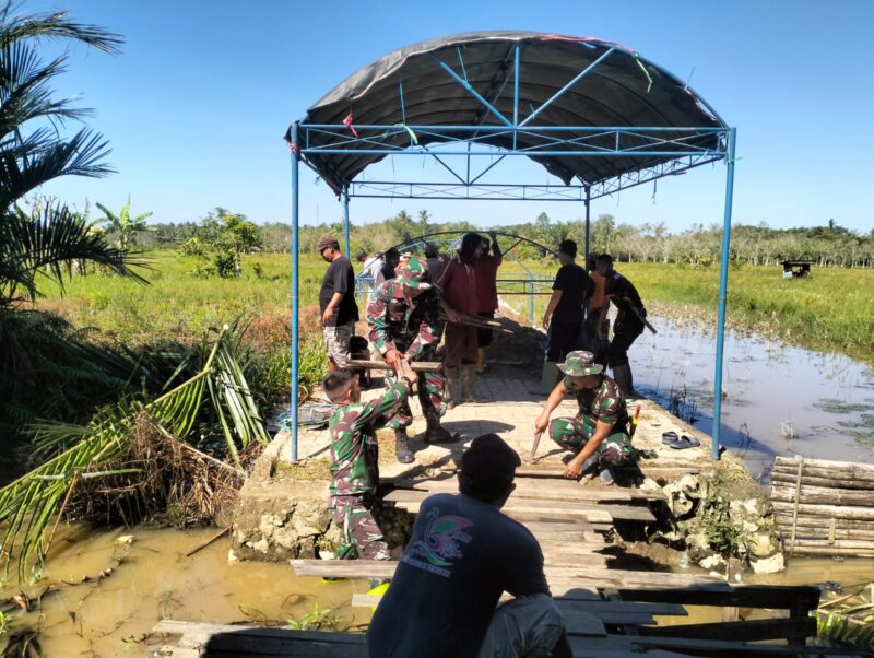 Kodim 1002/HST Bangun Empat Jembatan Baru, Permudah Akses Warga dan Distribusi Hasil Pertanian 1 IMG 20260624 WA0043 e1782299834797