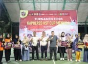 Pasangan Rudi Aspian dan H Sa’id Keluar Sebagai Juara 1 Tenis Kapolres HST Cup