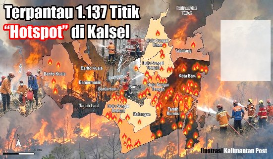 Terpantau 1.137 Titik “Hotspot” di Kalsel