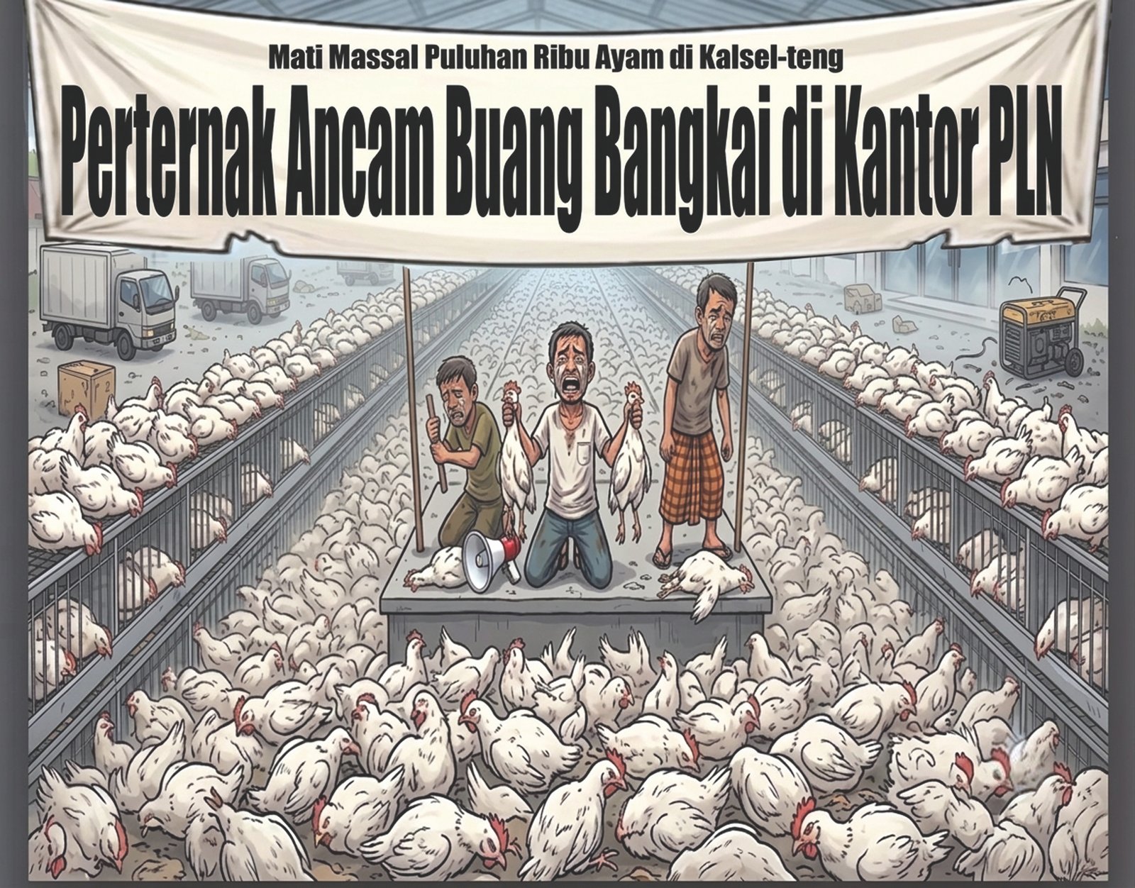 Perternak Ancam Buang Bangkai di Kantor PLN 1 1 utama 5 klm 9 cm ayam3