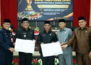 Bupati HSU Hadiri Rapat Paripurna DPRD Pengambilan Keputusan Dua Raperda