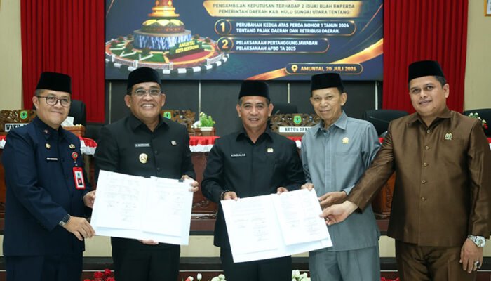 Bupati HSU Hadiri Rapat Paripurna DPRD Pengambilan Keputusan Dua Raperda