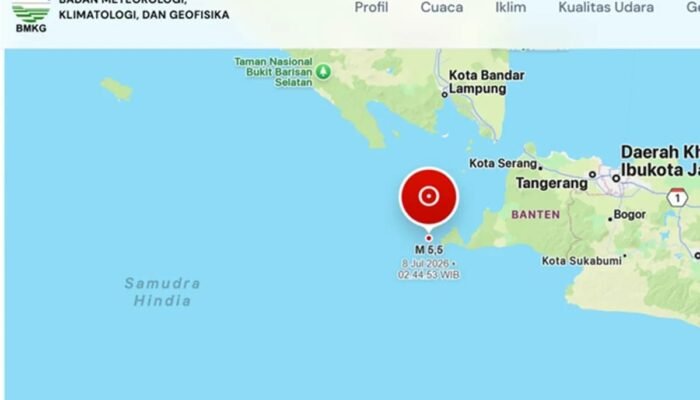 Gempa Magnitudo 5,5 Guncang Selat Sunda