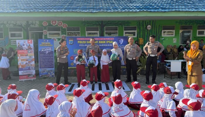 Siswa SDN Kuin Cerucuk 1 Antusias Ikuti Edukasi Polisi Sahabat Anak