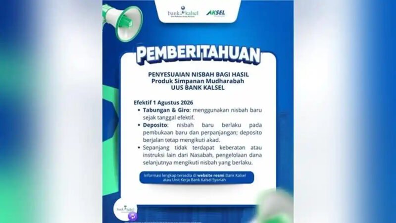 Bank Kalsel Sesuaikan Nisbah Bagi Hasil Simpanan Mudharabah Mulai 1 Agustus 2026 1 IMG 20260719 WA0029 e1784452449984