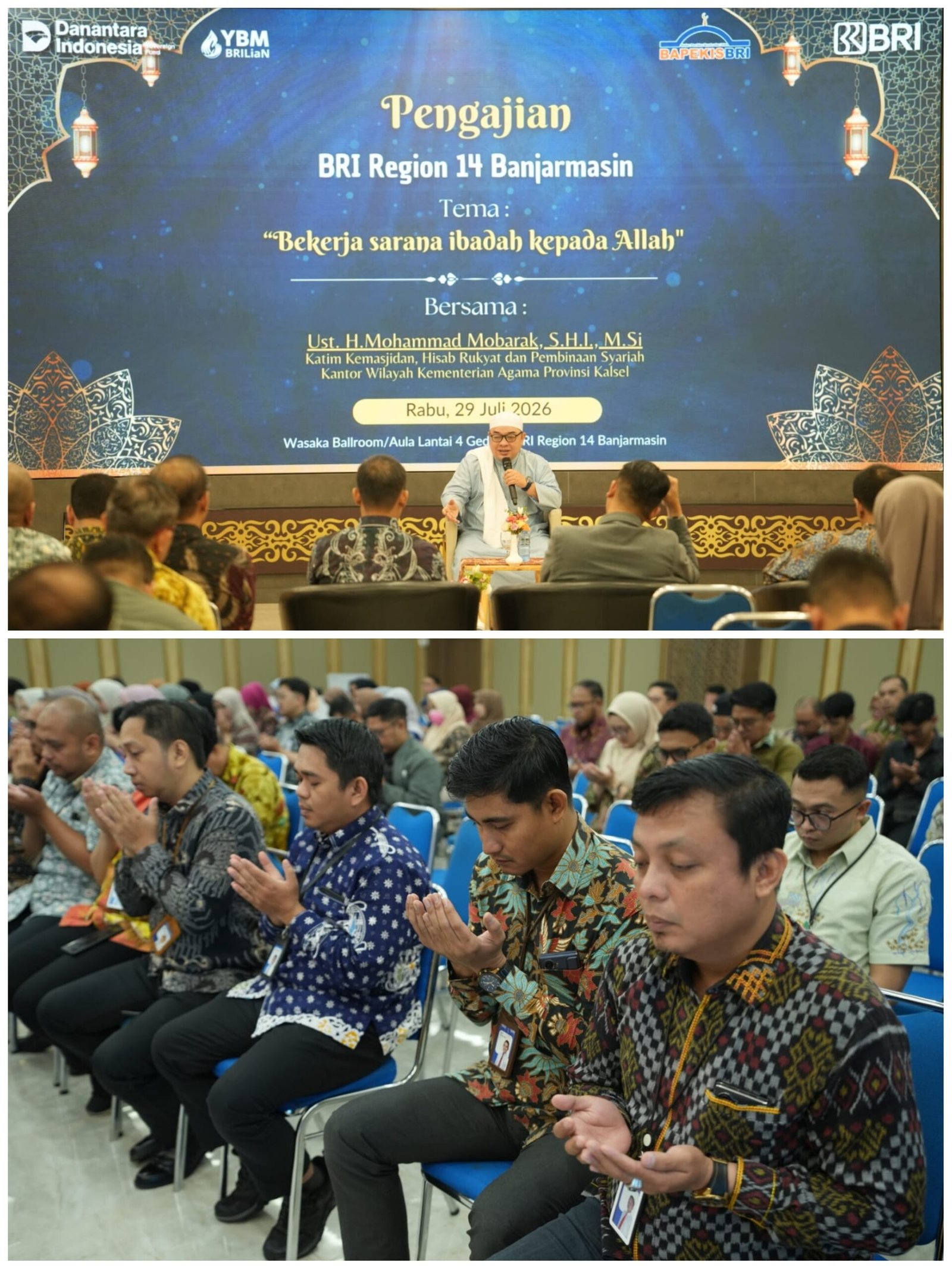 BRI Region 14 Banjarmasin Gelar Pengajian Rutin, Teguhkan Semangat Bekerja sebagai Sarana Ibadah 1 IMG 20260730 102829 scaled