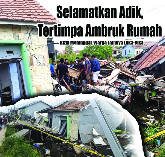 Selamatkan Adik, Tertimpa Ambruk Rumah 1 ambruk