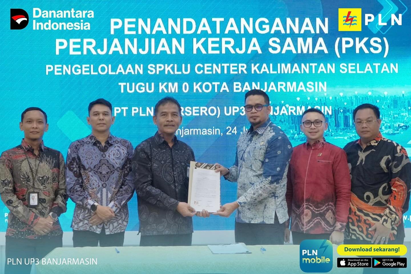 Akselerasi Ekosistem Kendaraan Listrik Kalsel: PLN dan PT Nusa Bangun Banua Teken Kerja Sama SPKLU Center di Jantung Kota Banjarmasin 1 kerjasama PLN dengan PT Nusa Bangun Banua