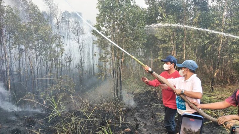 Wamenko Pangan Hanif Faisol Turun Padamkan ke Titik Api Karhutla 1 Hal 1 4 KLM HL 1