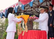Wabup HSU Pimpin Upacara Penurunan Bendera Merah Putih