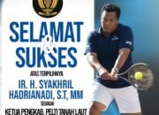 Komitmen Majukan Tenis Daerah, Syakhril Hadrianadi Lanjutkan Kepemimpinan Pelti Tanah Laut