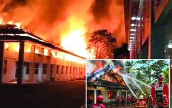 Kebakaran Hebat di Kantor Gubernur Kalteng 5 kbr